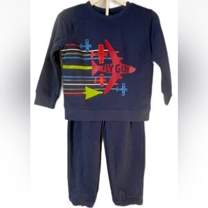NWT! 2 Pc. Set Sweatshirt and Pants Kids Size 3T  Fly Guy Airplane Theme